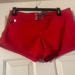 BIRDWELL Beach Britches Red 405 Board Shorts - Size 10 - EUC!!